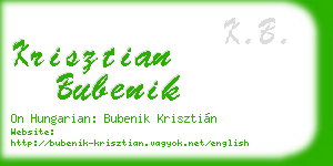 krisztian bubenik business card
